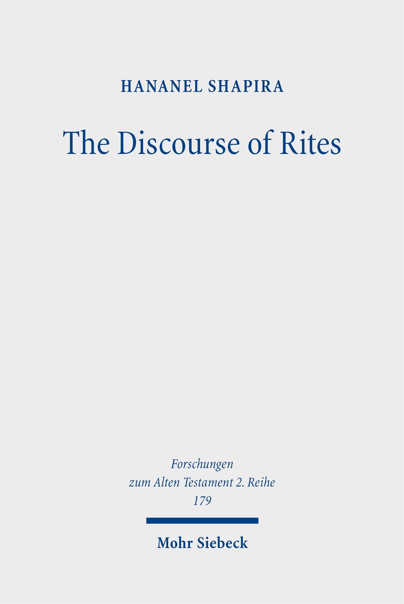 Cover image for The Discourse of Rites ISBN 9783162004956